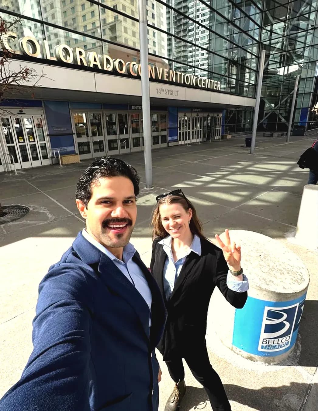 Andre de Souza and Elizaveta V. Pereskokova, the founders of Grain of Salt, outside the Colorado Convention Center in Denver